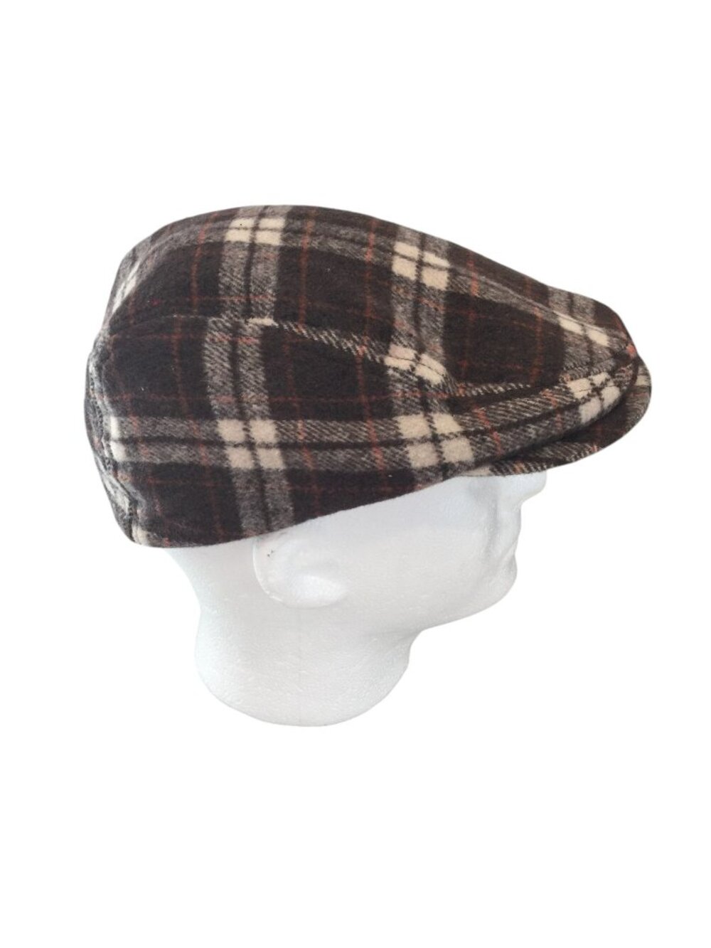 Wembley Men's OSFM Brown Plaid Driving Cap 100% Polyester